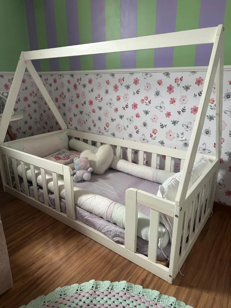 Mini cama + colchão + kit de roupa de cama - Foto 2