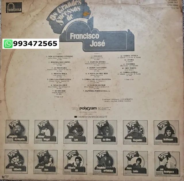 DISCO DE VINIL - OS GRANDES SUCESSOS DE FRANCISCO JOSÉ 1982 - Foto 2
