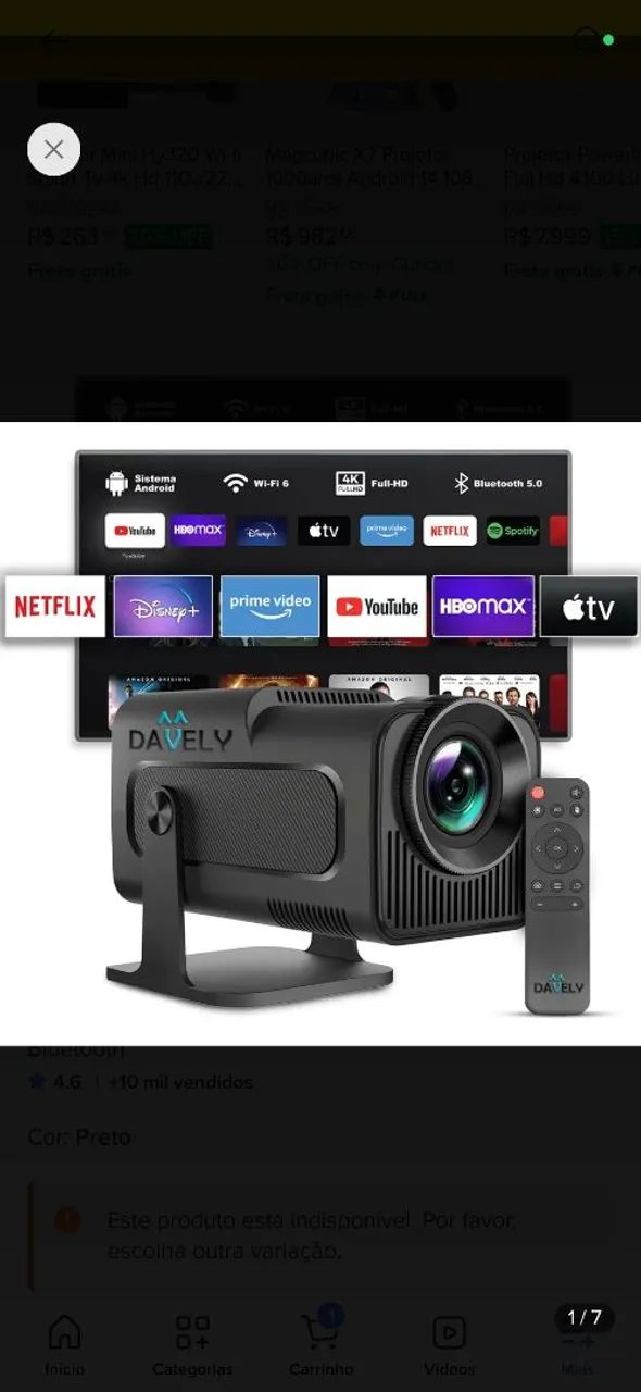 Projetor ultra HD 