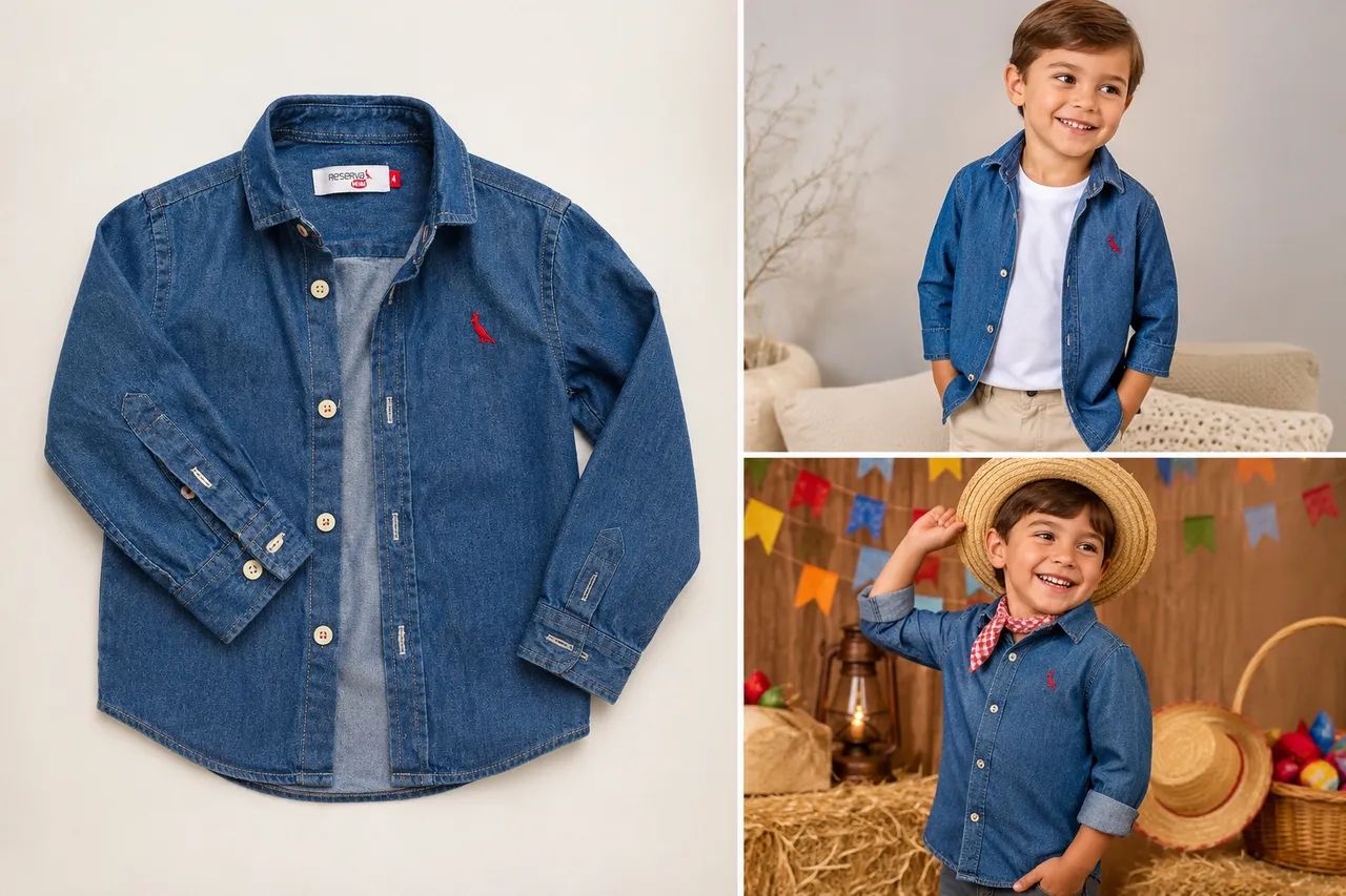 Camisa jeans Reserva mini 