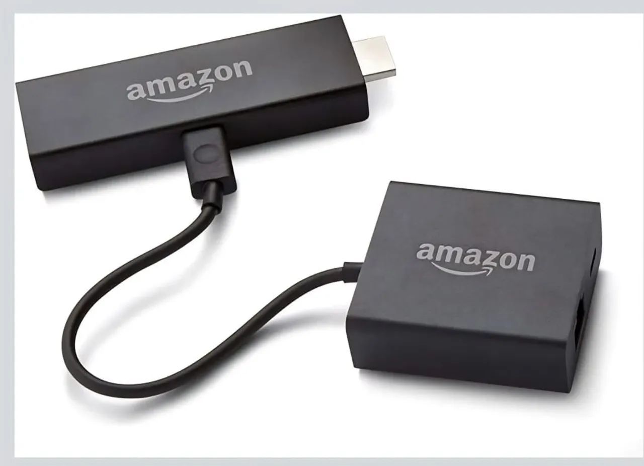 Adaptador Ethernet Micro USB pra Fire estick TV e cabo Y.