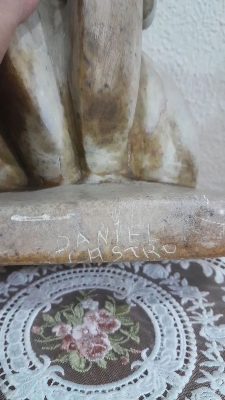 Antigo busto Querubim de marmore - Foto 3