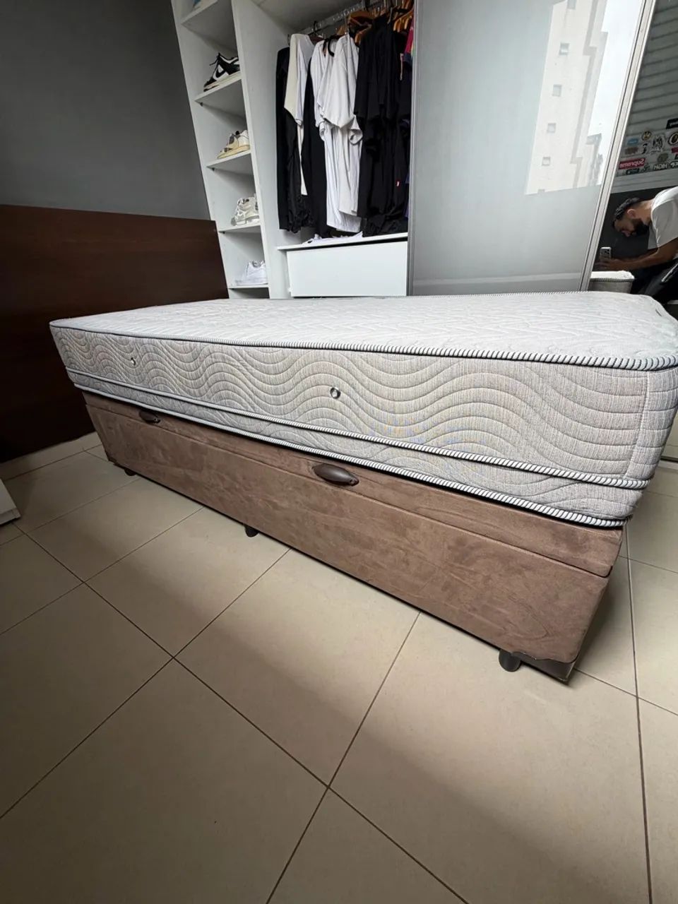 Cama box baú solteiro completa - Foto 3