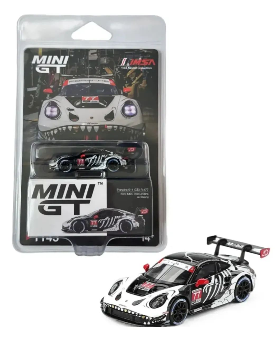 Mini GT Porsche 911gt3 R #77 Imsa Petit Rexy Skeleton #1143