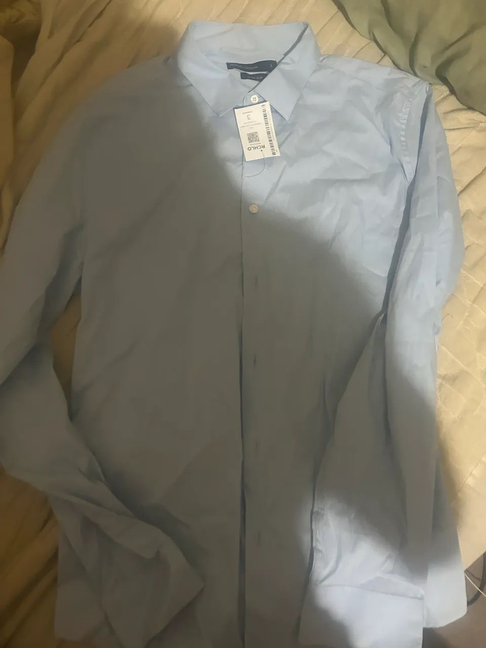 camiseta manga longa, Nova. azul pastel.nunca usada. - Foto 2