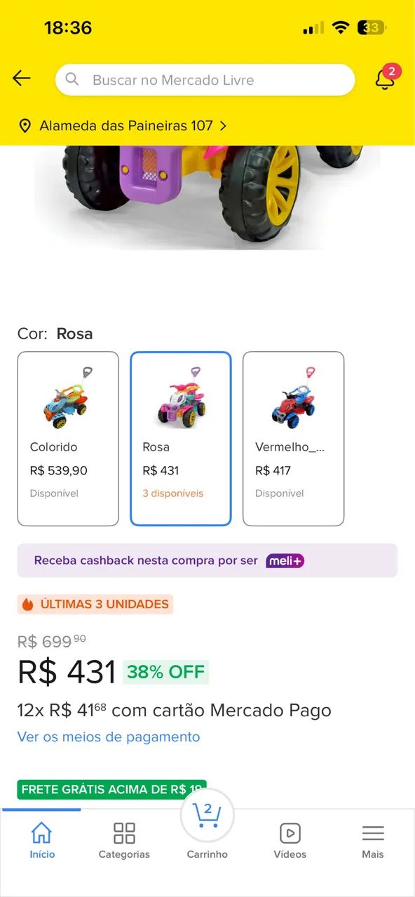 Motoca infantil menina - Foto 5
