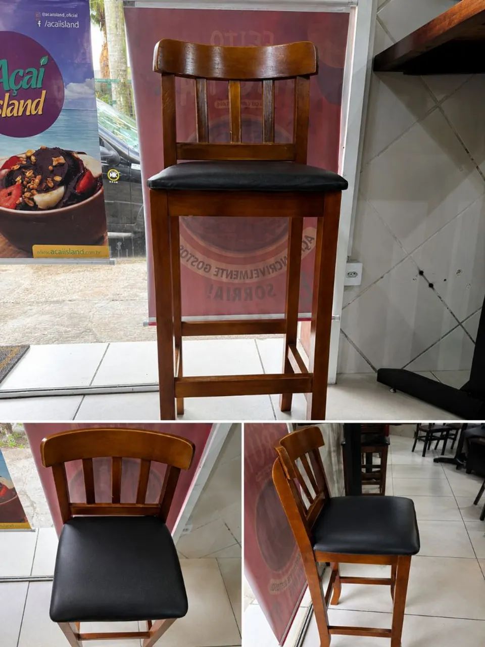 Banquetas Madeira Maciça 