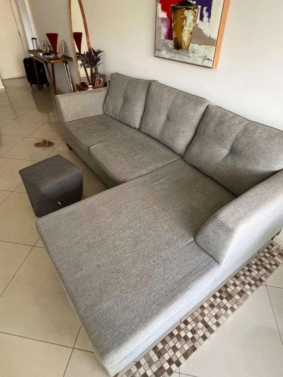 Sofá 03 lugares com chaise pra vender rápido ! Motivo mudança  - Foto 5