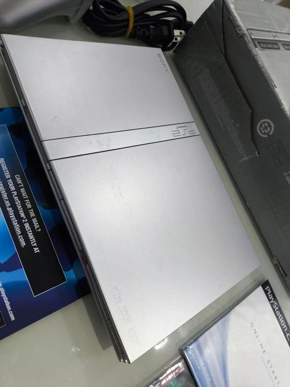 PS2 slim prata completo serial não bate - Foto 3