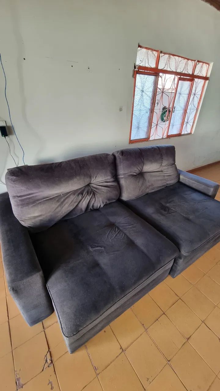 Sofá 4 Lugares em Suede - Foto 2