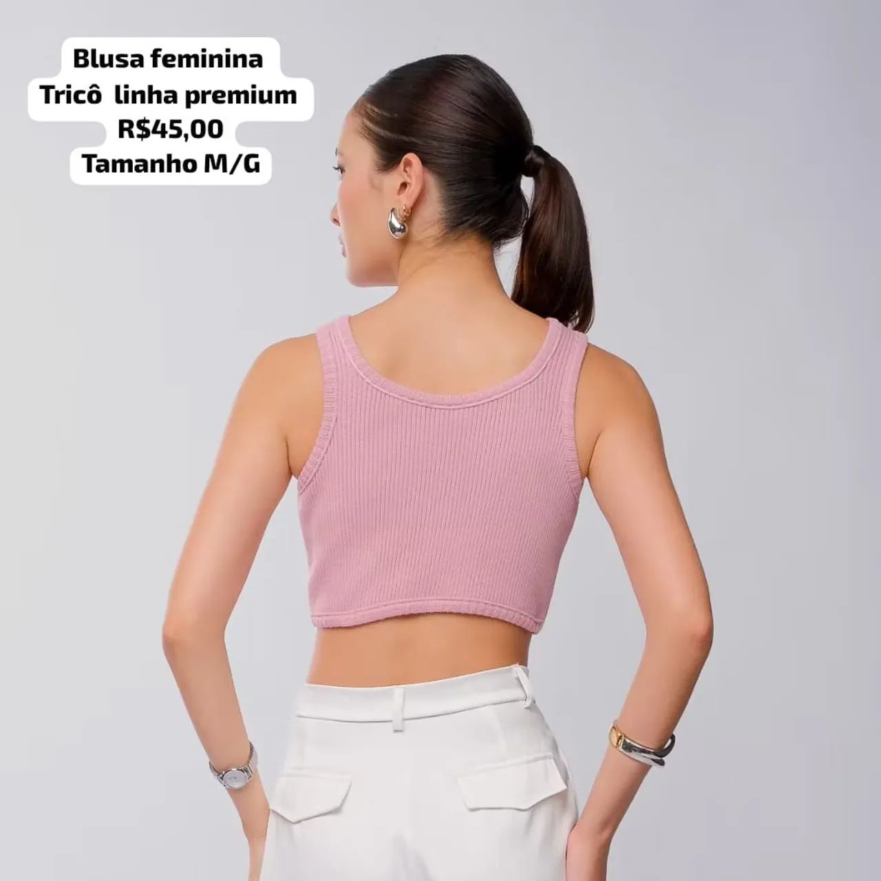 Blusa Cropped linha premium luxo tricô  - Foto 5