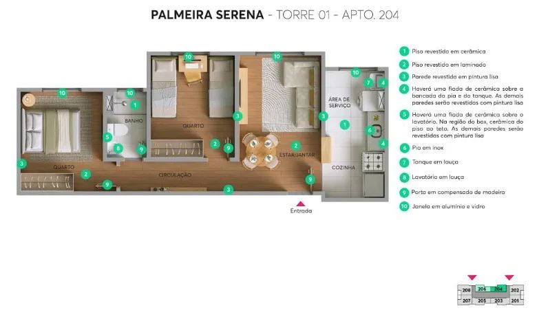 Apartamento - Palmeira Serena | MRV LANÇAMENTO 1.101 Sul - Foto 5