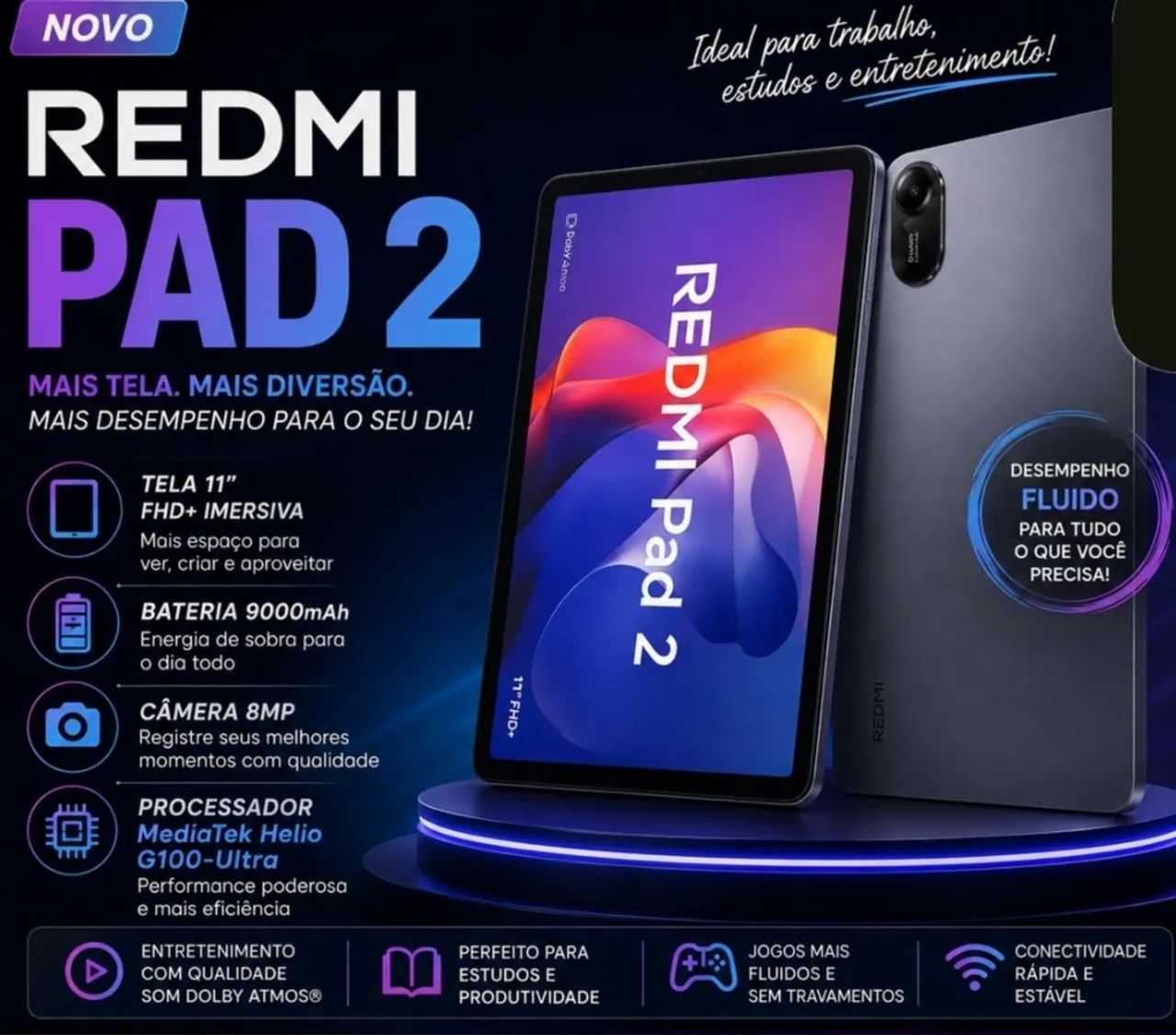 Tablet Redmi pad 2 (wi-fi) 4 ram/256 gb green