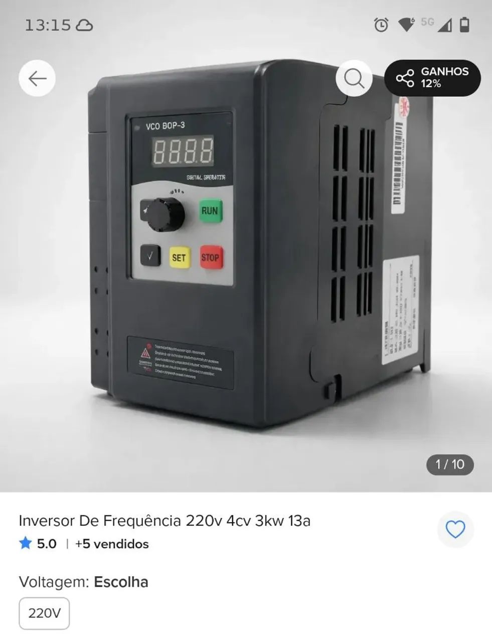 Inversor 220v bivolt para trifásico 