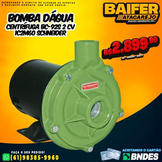Bomba D'água Centrifuga BC-92S 1C2M60 2CV Schneider