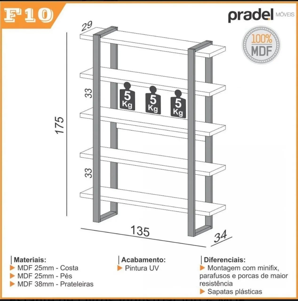 Estante de livros MDF - Foto 5