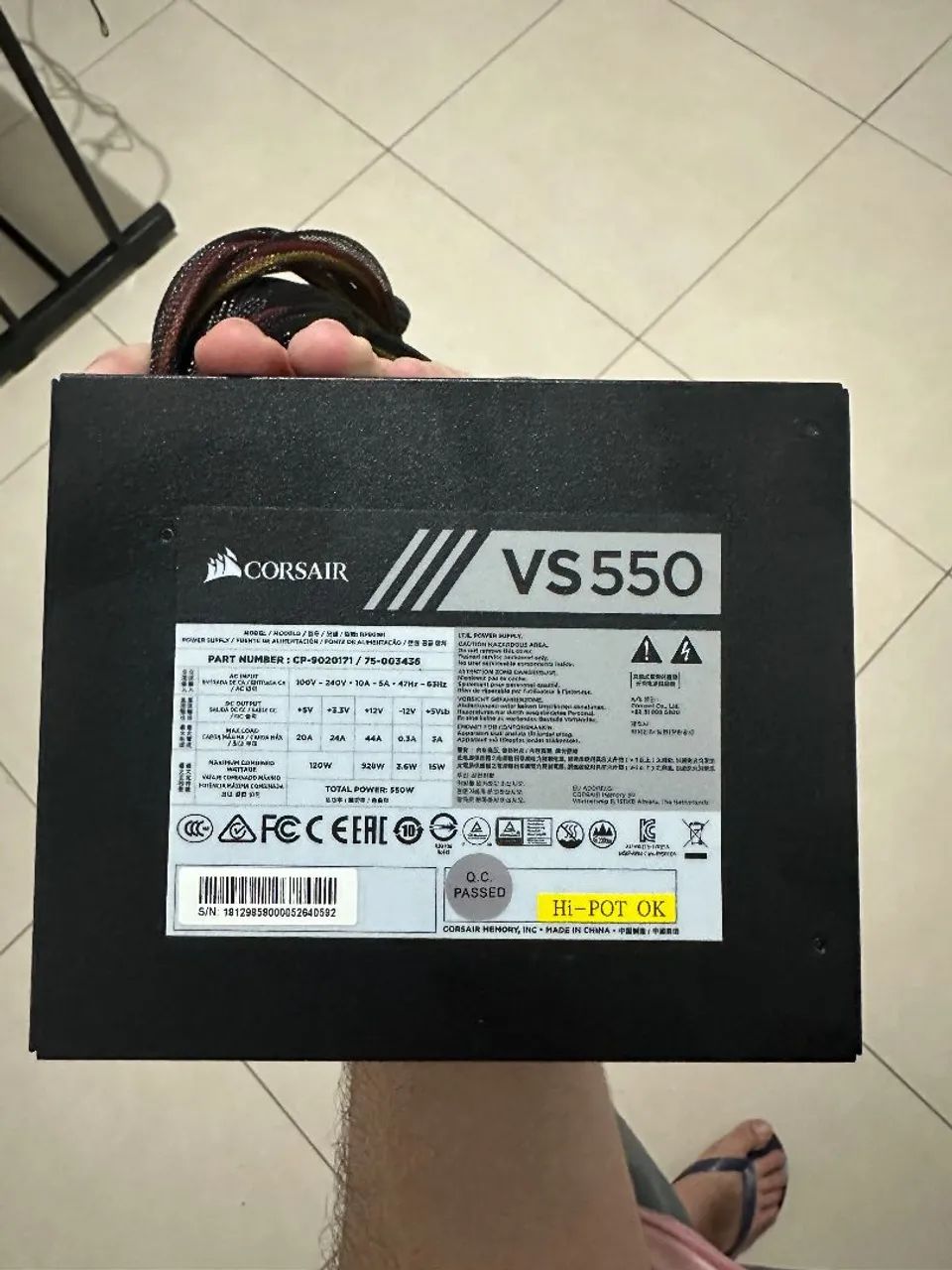Fonte Cosair Vs550 550w - Foto 3