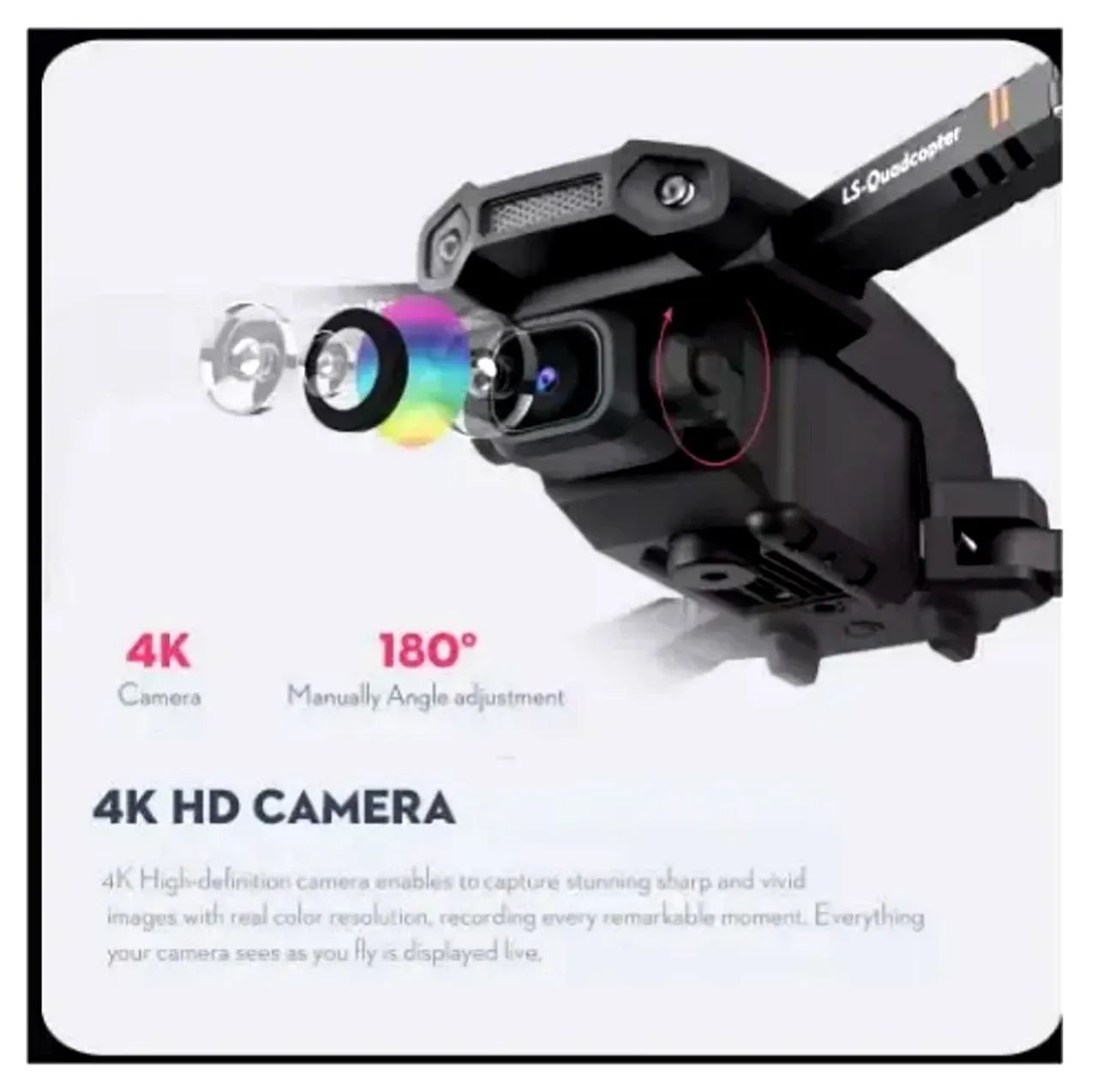 Drone LSXT6 4K com 2 Baterias, Controle Remoto e App - Câmera HD e Modos Inteligentes - Foto 3