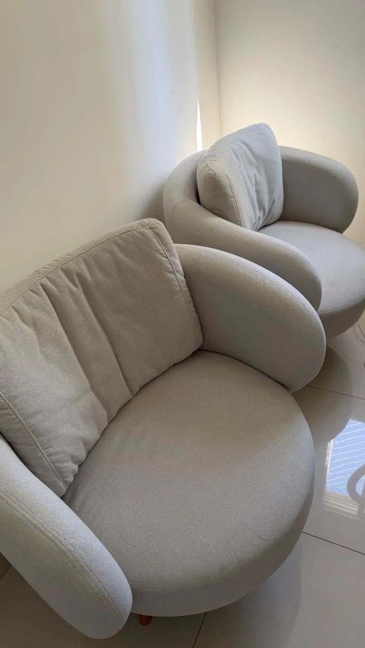Par de Poltronas Arrivo Don Giratória FX1 Off White | Estado de Nova - Foto 2