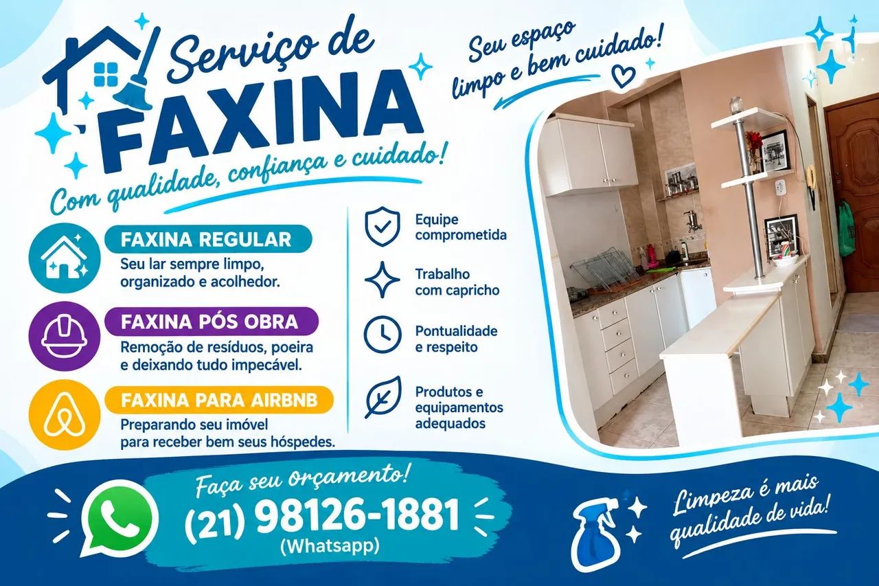 Oferecemos serviços de faxina 