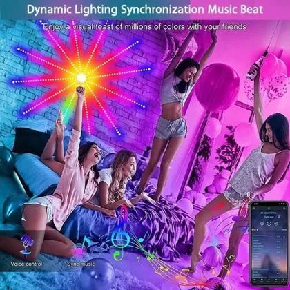 Fitas de led fogos de artificio com controle decorativo  - Foto 4