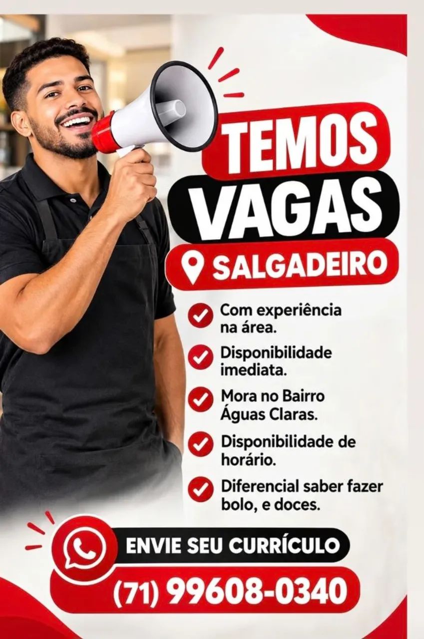 Oportunidade auxiliar salgadeiro 