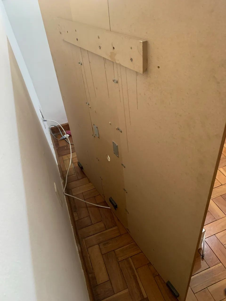 Painel de Parede em madeira MDF para Televisão com prateleiras - Foto 5