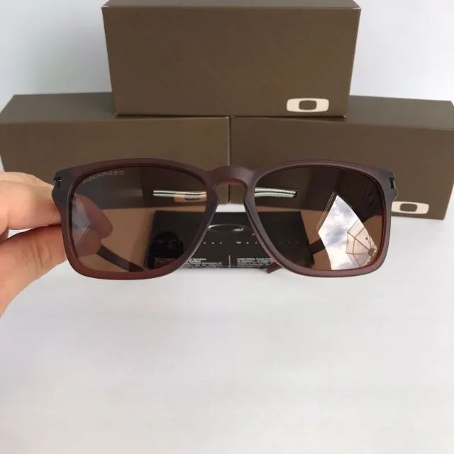 óculos de sol oakley latch squared brown lentes polarizadas - Foto 5