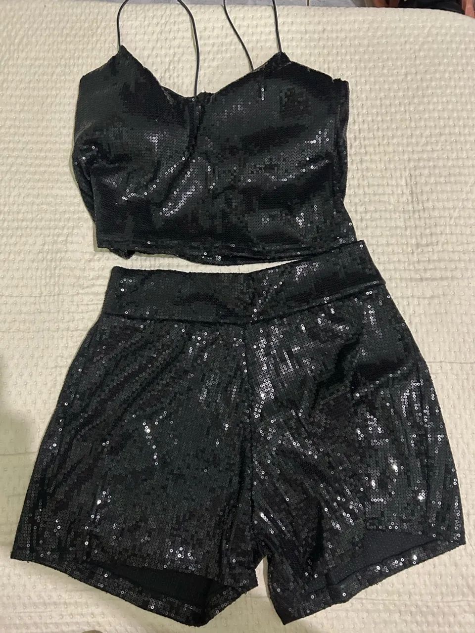 Conjunto paetê (preto)