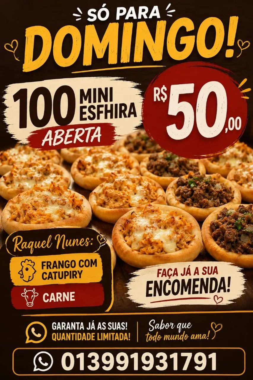 Salgados para sua festa e eventos, congelados 