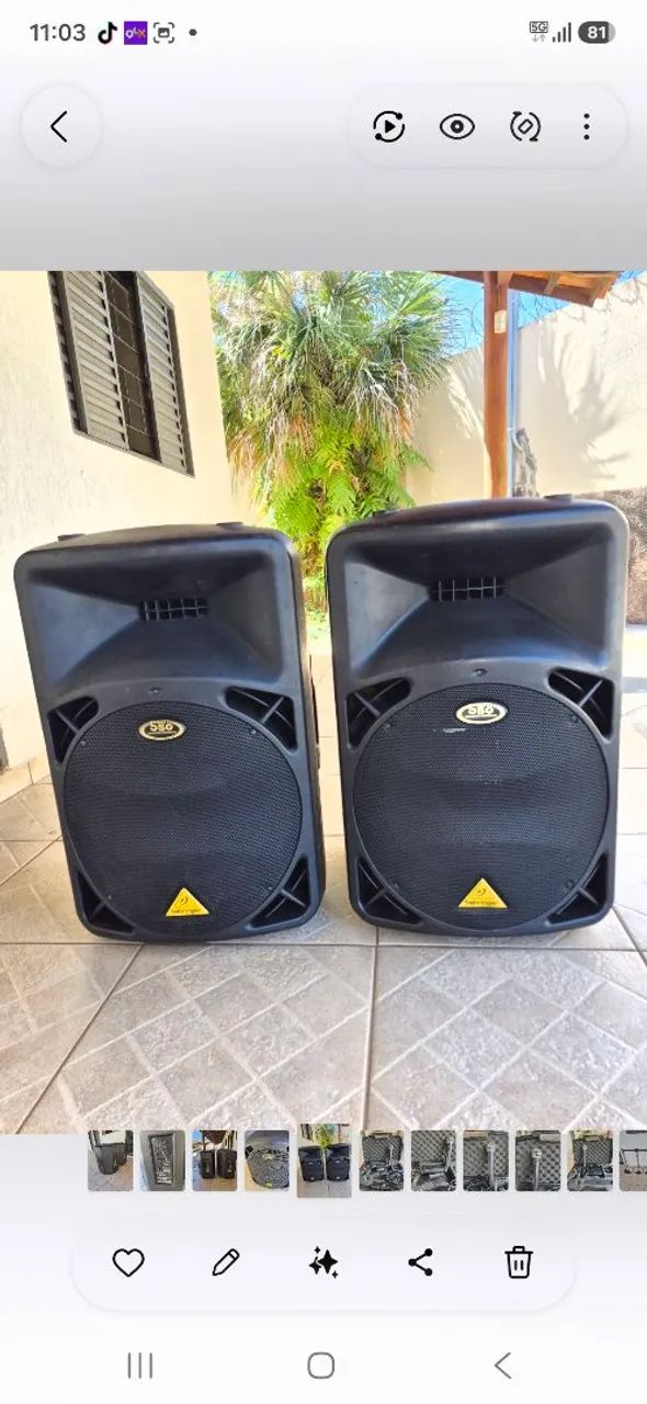 Par de caixas de som ativas Eurolive. 15 polegadas, 550 watt