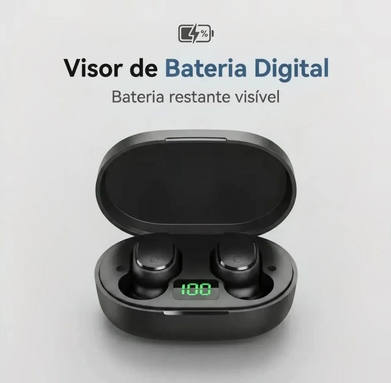 Fone Bluetooth Redmi AirDots Xiaomi com Visor Digital LED