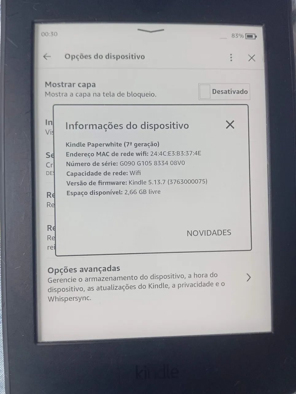 Kindle Paperwhite 7ª geração + brinde surpresa 