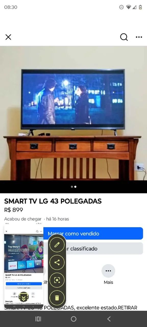 SMSRT TV LG 43 polegadas excelente estado 