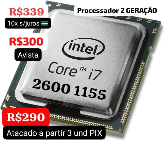 PROCESSADOR INTEL CORE i7 2600 1155 2 GERAÇÃO VALOR DE ATACADO 