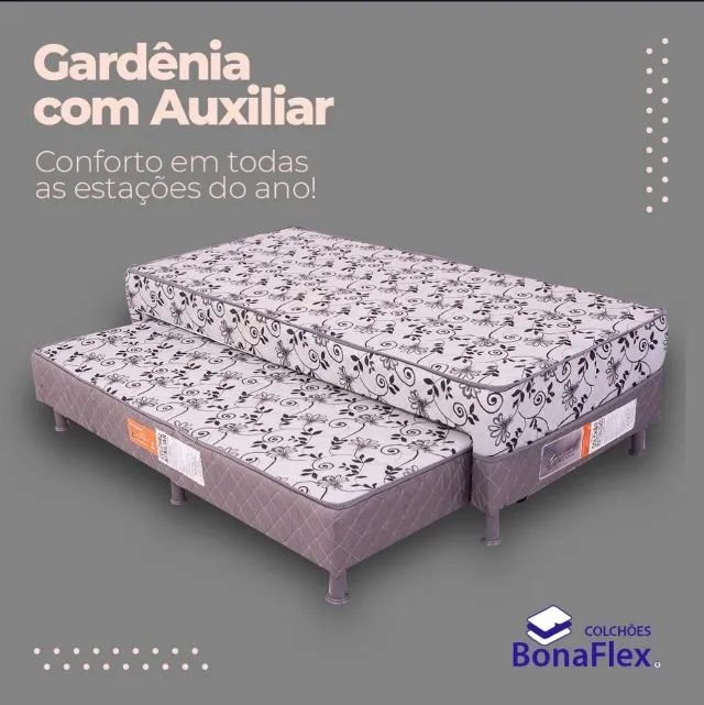 Cama Box Solteiro com Auxiliar Gardênia - BONAFLEX - Foto 2