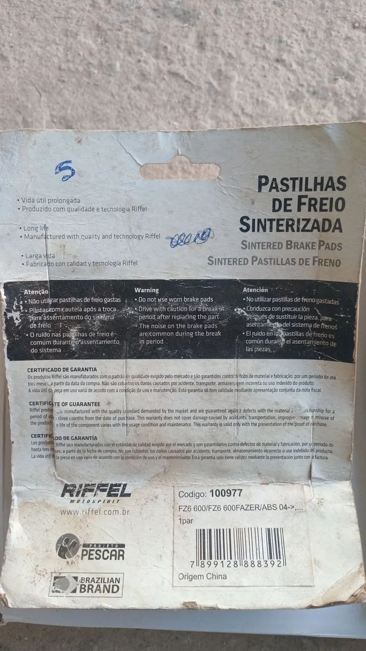 Pastilhas de freio sintetizada Yamaha XJ6 sem ABS - Foto 3