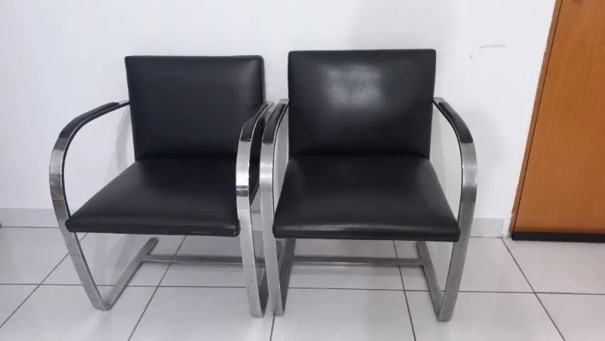 2 Cadeiras para escritório sala recepção  Cromada - Foto 2