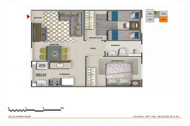VILLE PARK RUBI - 40m² - Santa Luzia, MG - ID7700 - Foto 4