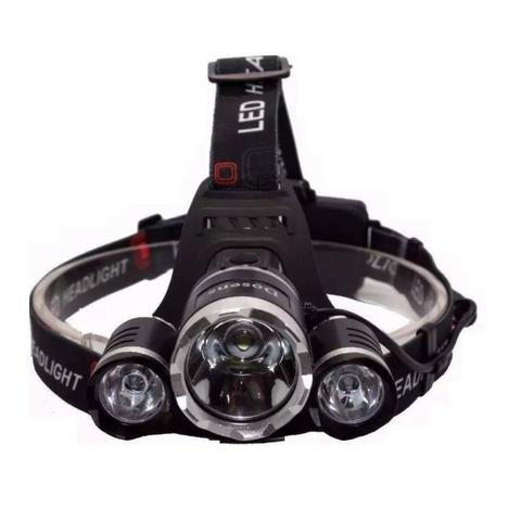 Lanterna Farol De Cabeça E Bike Com 3 Led Cree T6 Recarregável - Foto 3