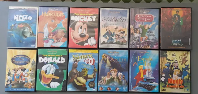 Coleção com 5 Filmes Infantis em Dvd Toy Story e Monstros Sa