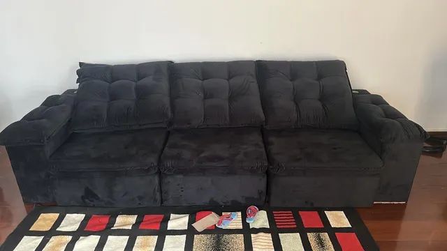 SOFA 3 mts retratil reclinável com Usb  - Foto 4