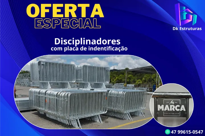 Grade de contenção/Disciplinador com placa de identificação