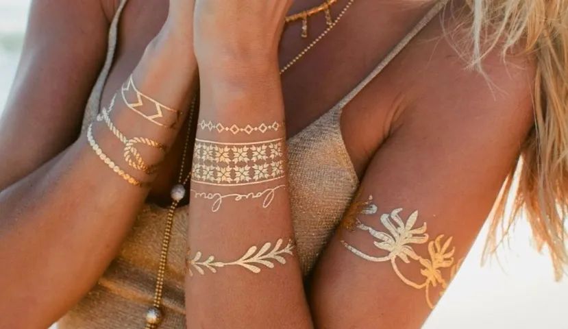Tatoo tatuagem metálica temporária carnaval 