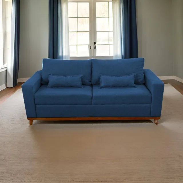 Sofá Retrô - Base de Madeira