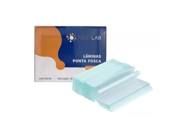 150 lâminas para microscópio ponta fosca 26 x 76 mm firstlab