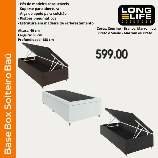 Base box  solteiro baú _pronta entrega 