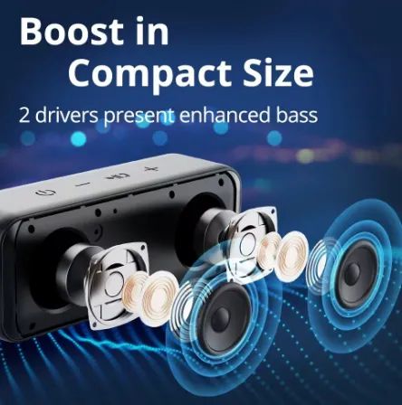 Caixa de Som Tronsmart T2 Mini, Bluetooth, IPX7, Micro SD, Preto 12x 24,62 - Foto 2
