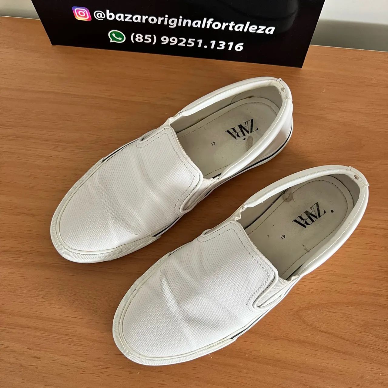 Zara TÊNIS SLIP-ON 40 original usado bem conservado  - Foto 5