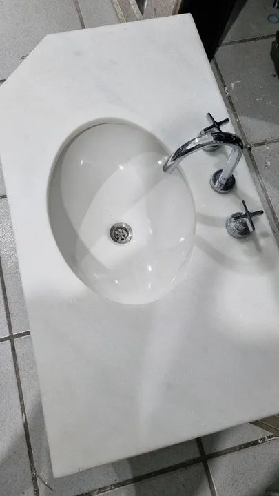 Pia Mármore branco Nova ! - Foto 5